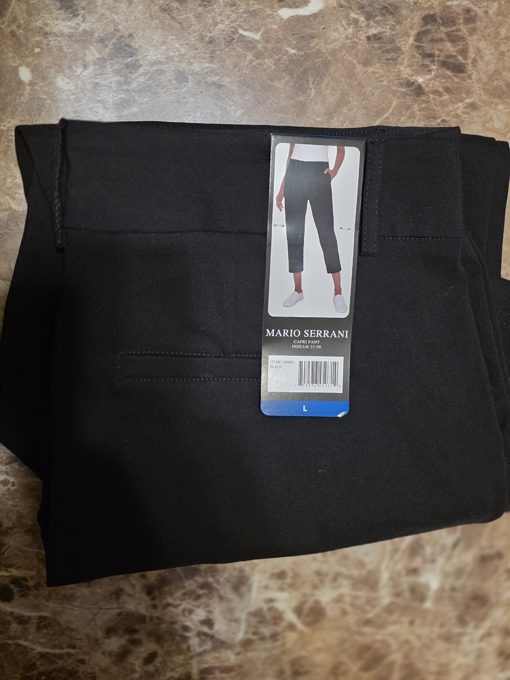 Mario Serrani Black Womenβs Capri Pants